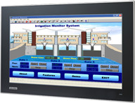 Moniteur 16:9 industriel 18.5" tactile capacité projetée, entrées VGA et DVI